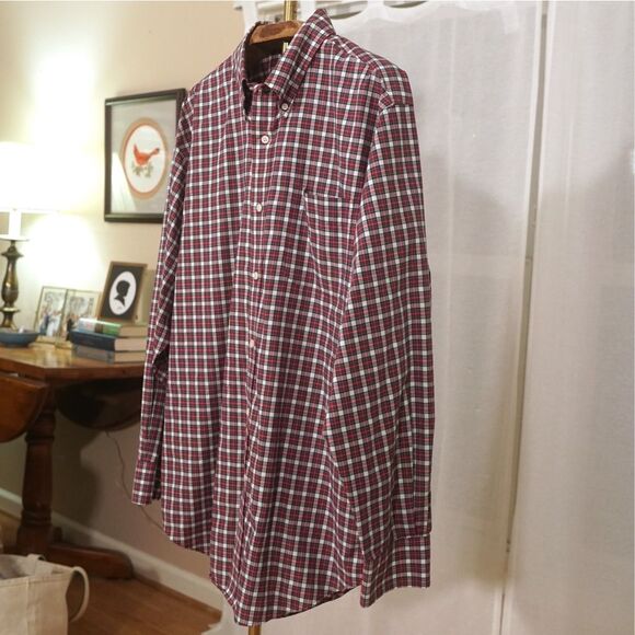 Lauren Ralph Lauren Red Green Plaid Oxford Shirt - Picture 5 of 8